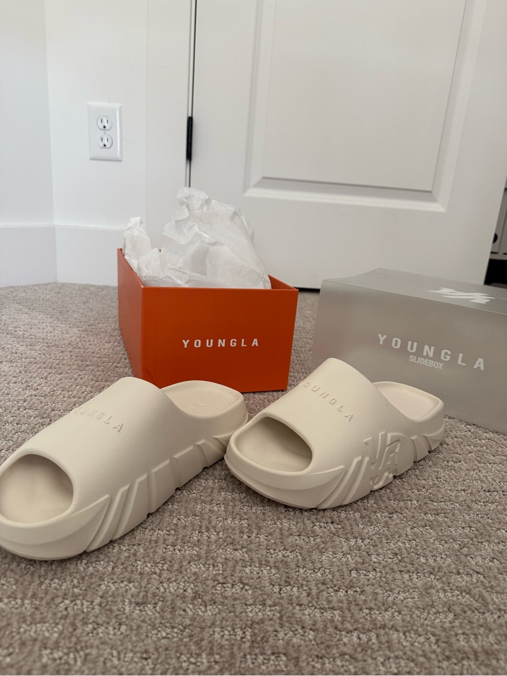 YoungLA Cream Slide Sandals (New in Box)